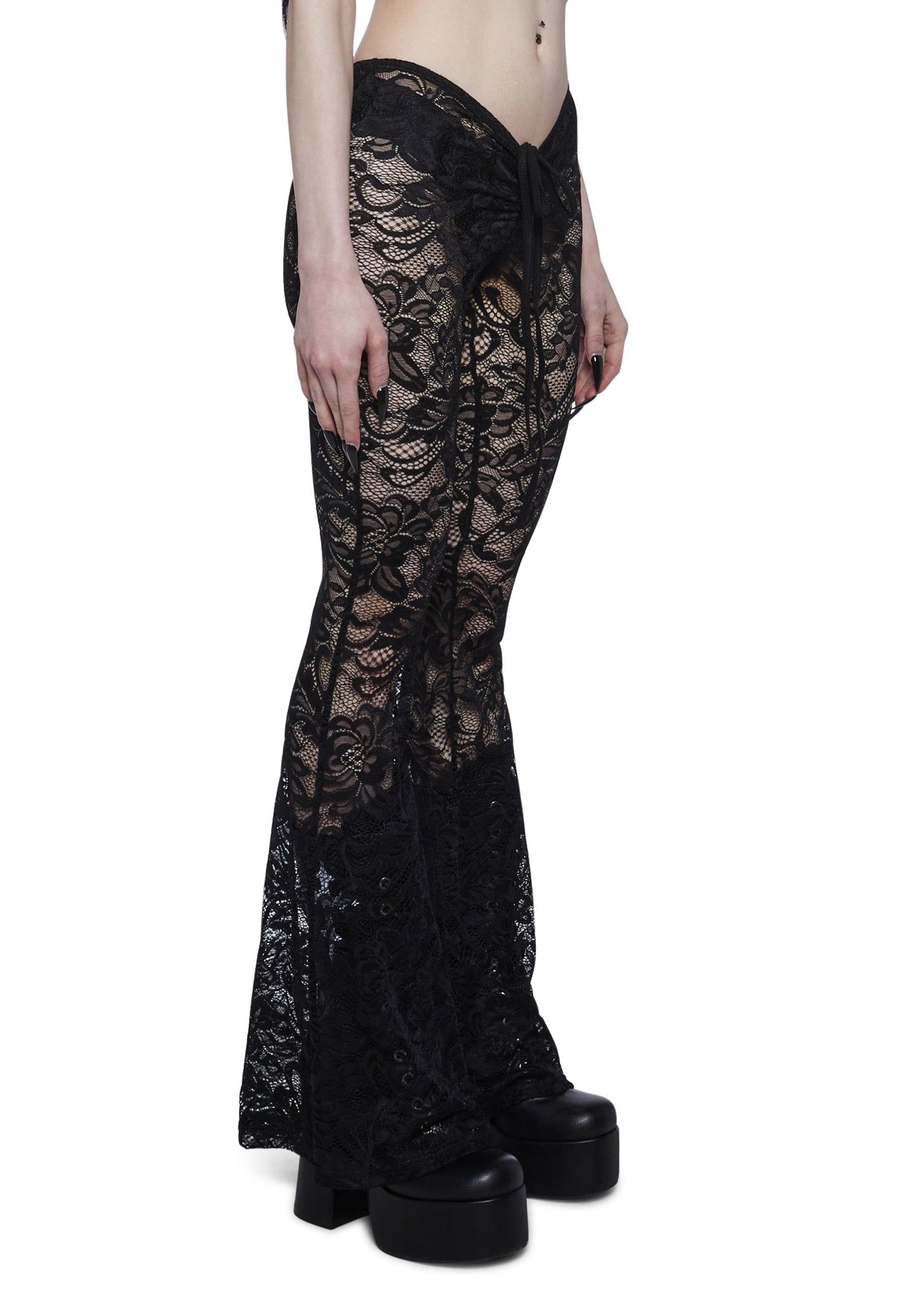 Ominous Whispers V-Cut Lace Pants sold by Dolls Kill product image thumbnail 3