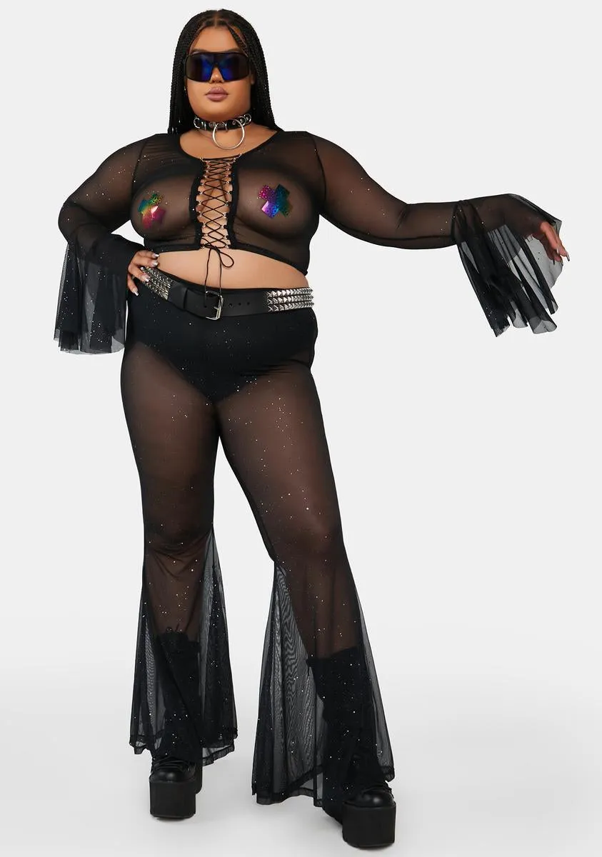 Plus Twilight Skies Mesh Crop Top sold by Dolls Kill product image thumbnail 3