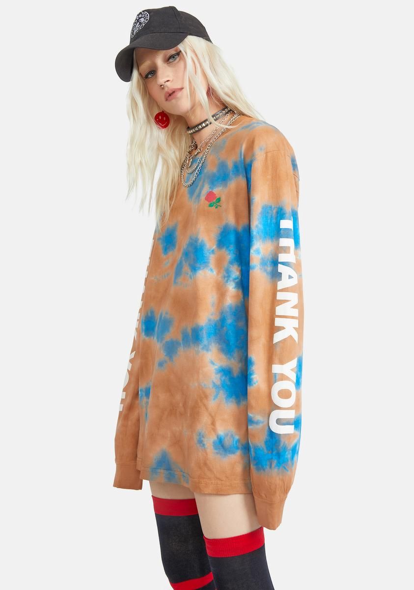 Thank You Tie Dye Graphic Tee sold by Dolls Kill product image thumbnail 4