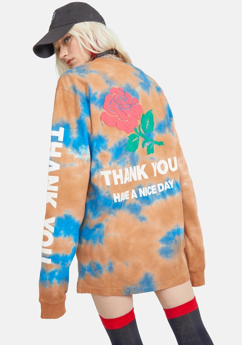 Thank You Tie Dye Graphic Tee sold by Dolls Kill