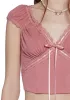 Queen Of Spring Lace Trim Top - Pink sold by Dolls Kill