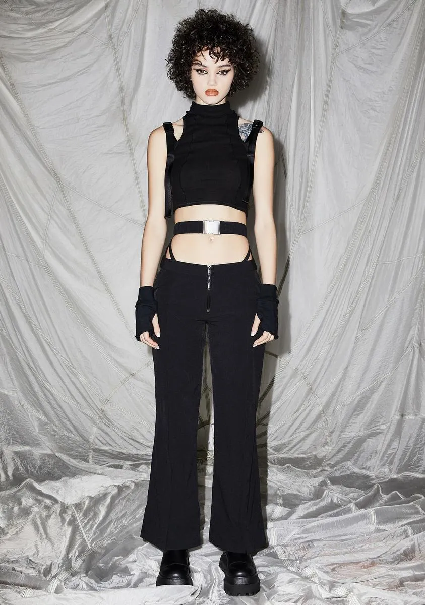 Reverb Cutout Windbreaker Flare Pants sold by Dolls Kill product image thumbnail 3