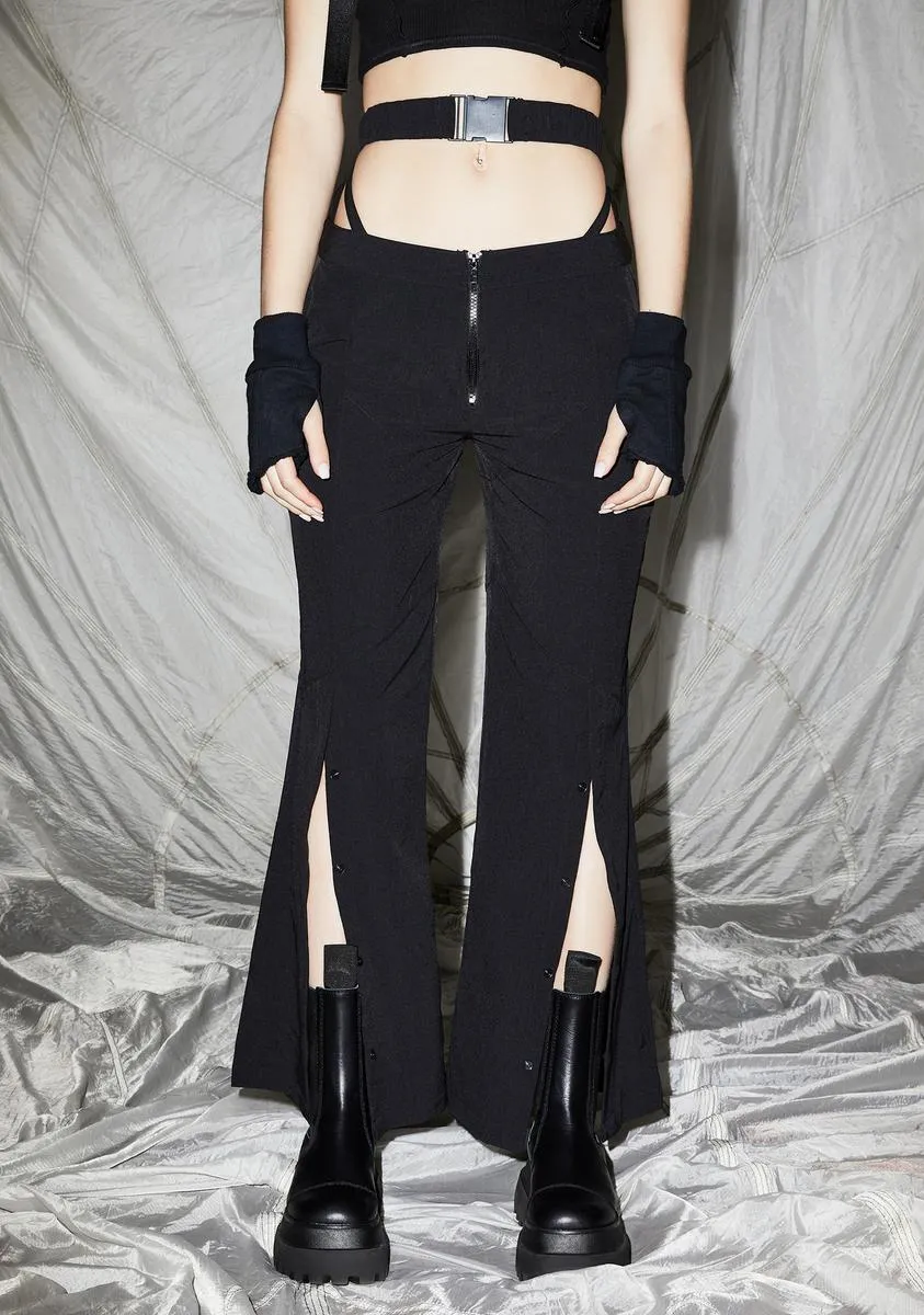 Reverb Cutout Windbreaker Flare Pants sold by Dolls Kill