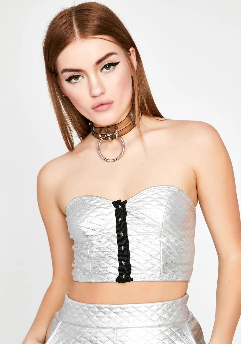 Chromatic Full Send Quilted Tube Top sold by Dolls Kill