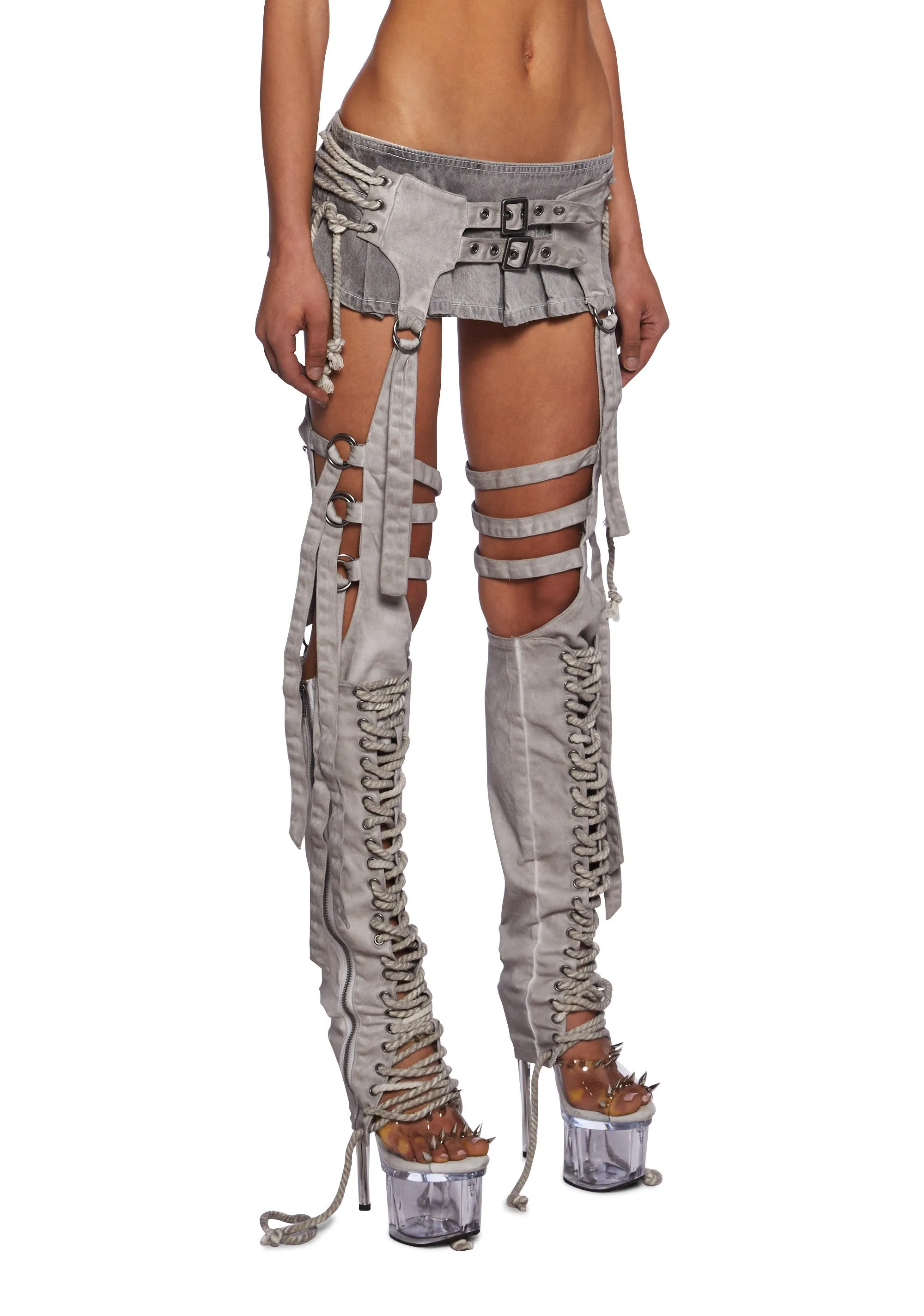 Chamber Fitted Lace-Up Chaps sold by Dolls Kill product image thumbnail 3