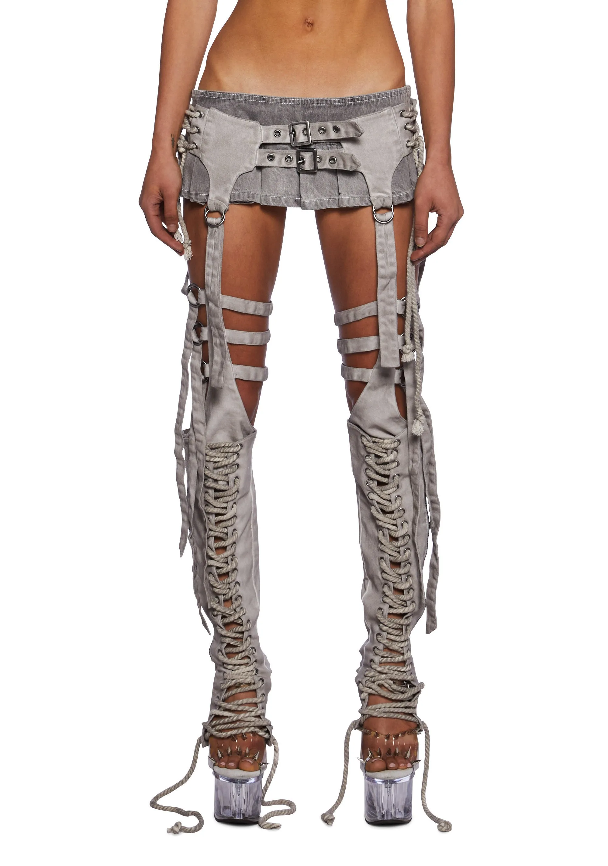 Chamber Fitted Lace-Up Chaps sold by Dolls Kill