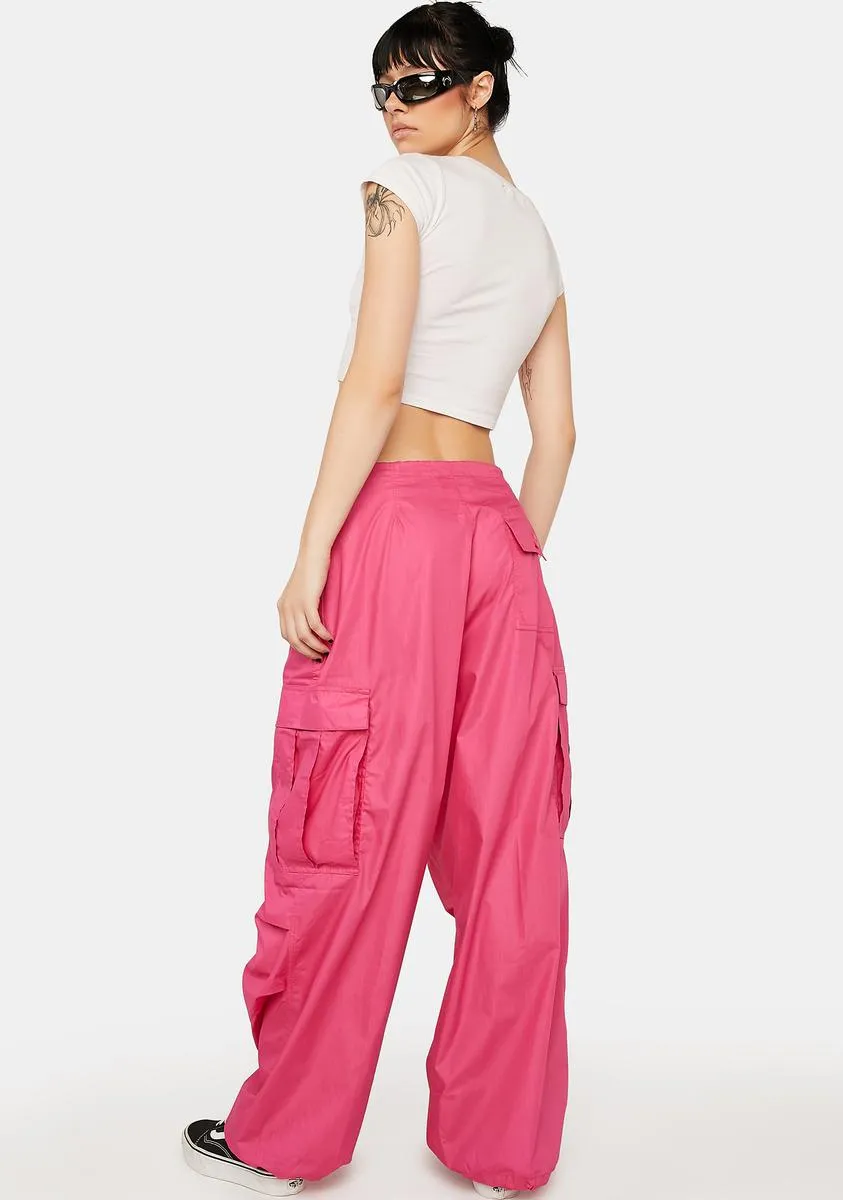 Hot Pink Classic Wind Pants sold by Dolls Kill product image thumbnail 4