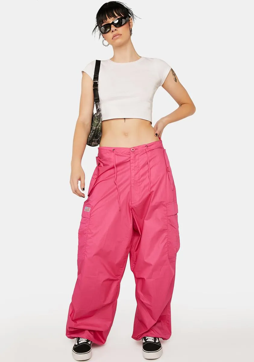 Hot Pink Classic Wind Pants sold by Dolls Kill product image thumbnail 3