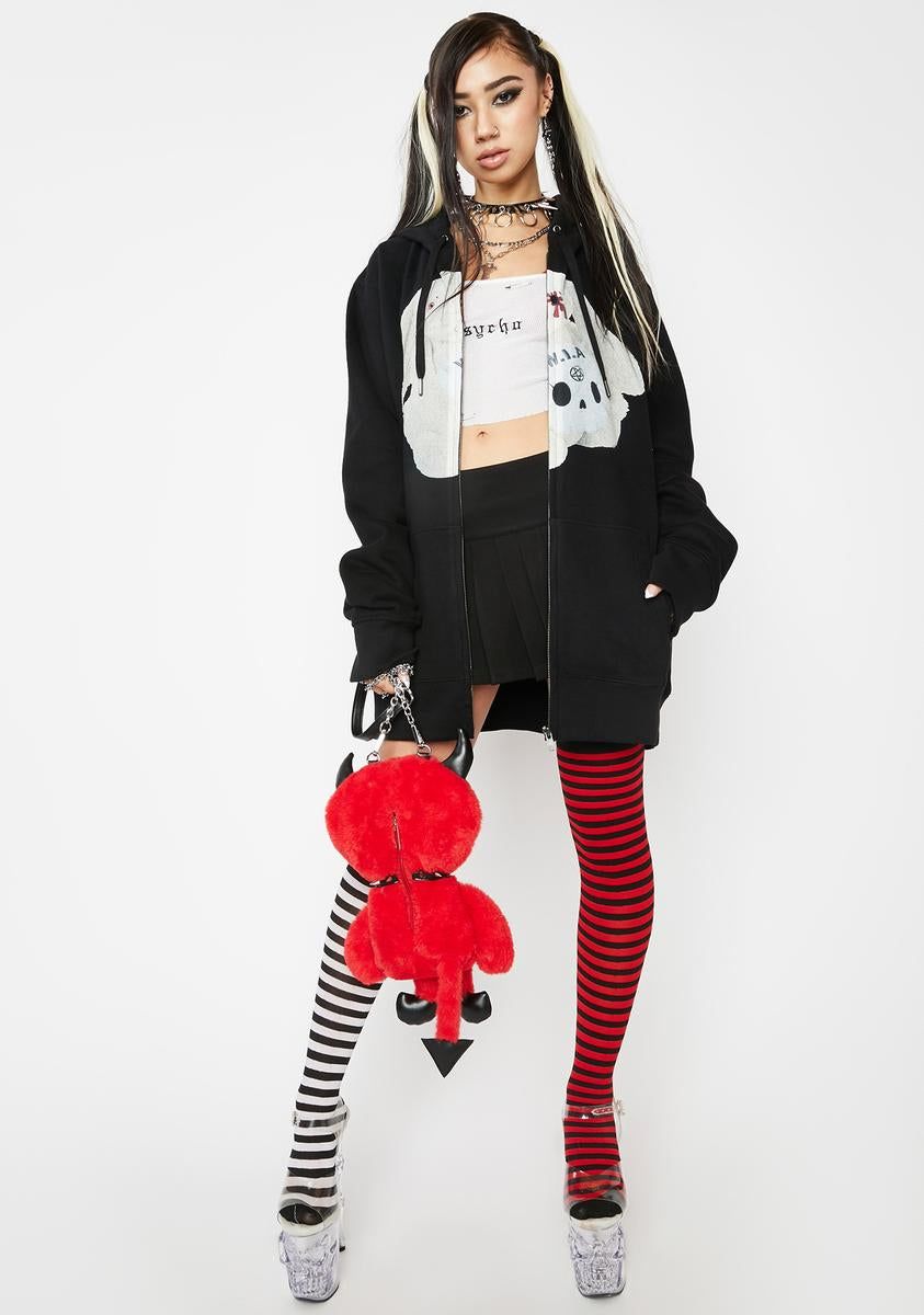 Skull Zip-Up Hoodie sold by Dolls Kill product image thumbnail 3
