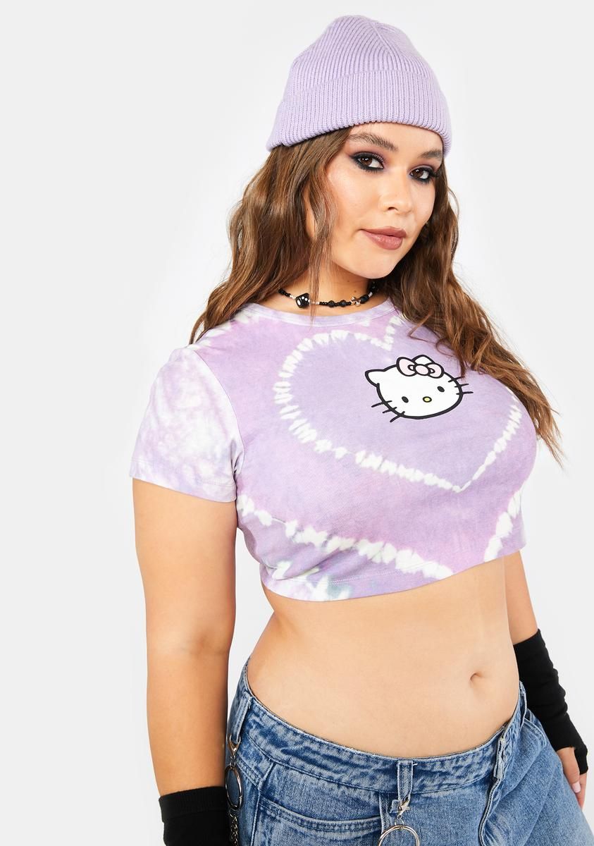 Plus Hello Kitty Heart Tie Dye Baby Tee sold by Dolls Kill product image thumbnail 2
