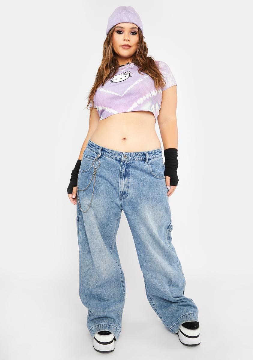 Plus Hello Kitty Heart Tie Dye Baby Tee sold by Dolls Kill product image thumbnail 3