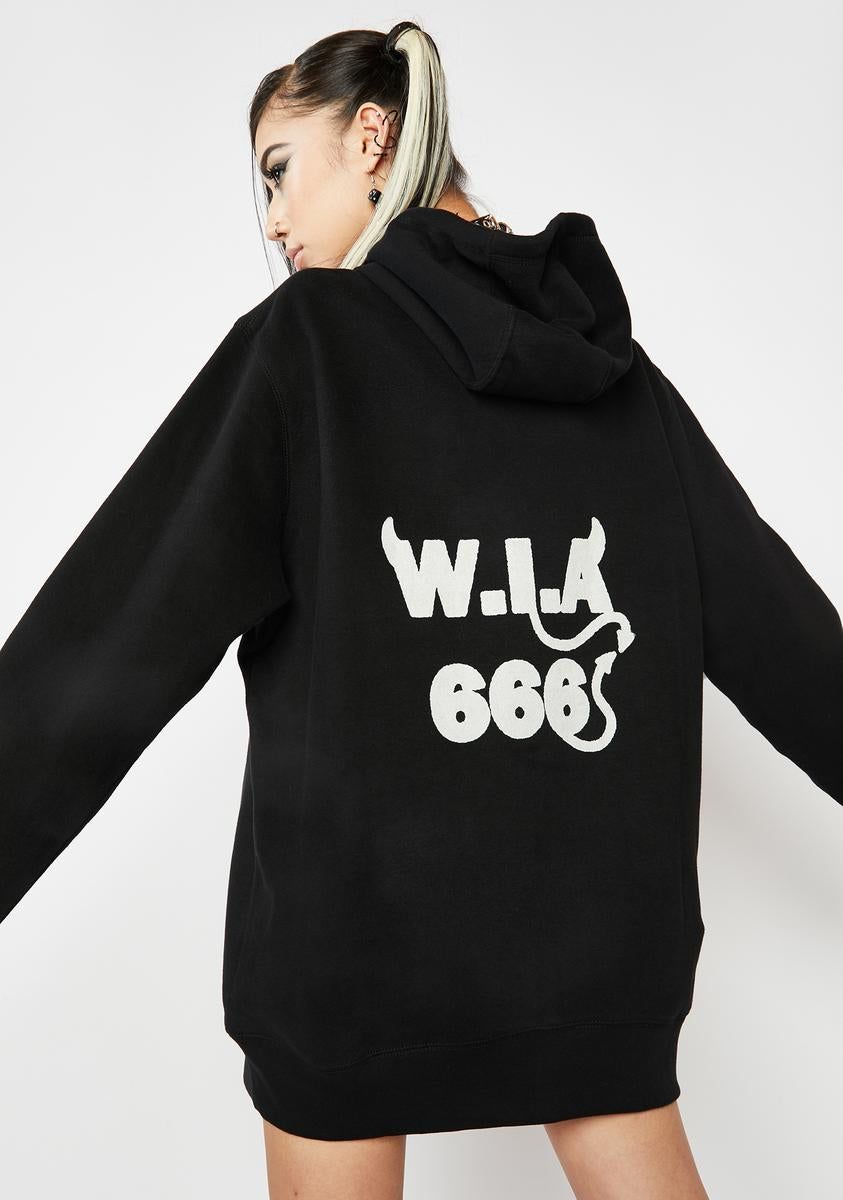 Skull Zip-Up Hoodie sold by Dolls Kill product image thumbnail 2