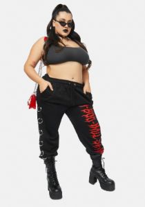 Plus Gates Of Hell Pierced Sweatpants sold by Dolls Kill