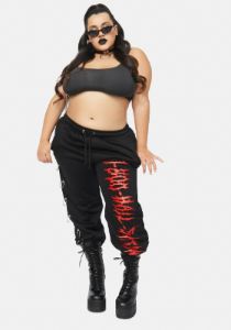 Plus Gates Of Hell Pierced Sweatpants sold by Dolls Kill