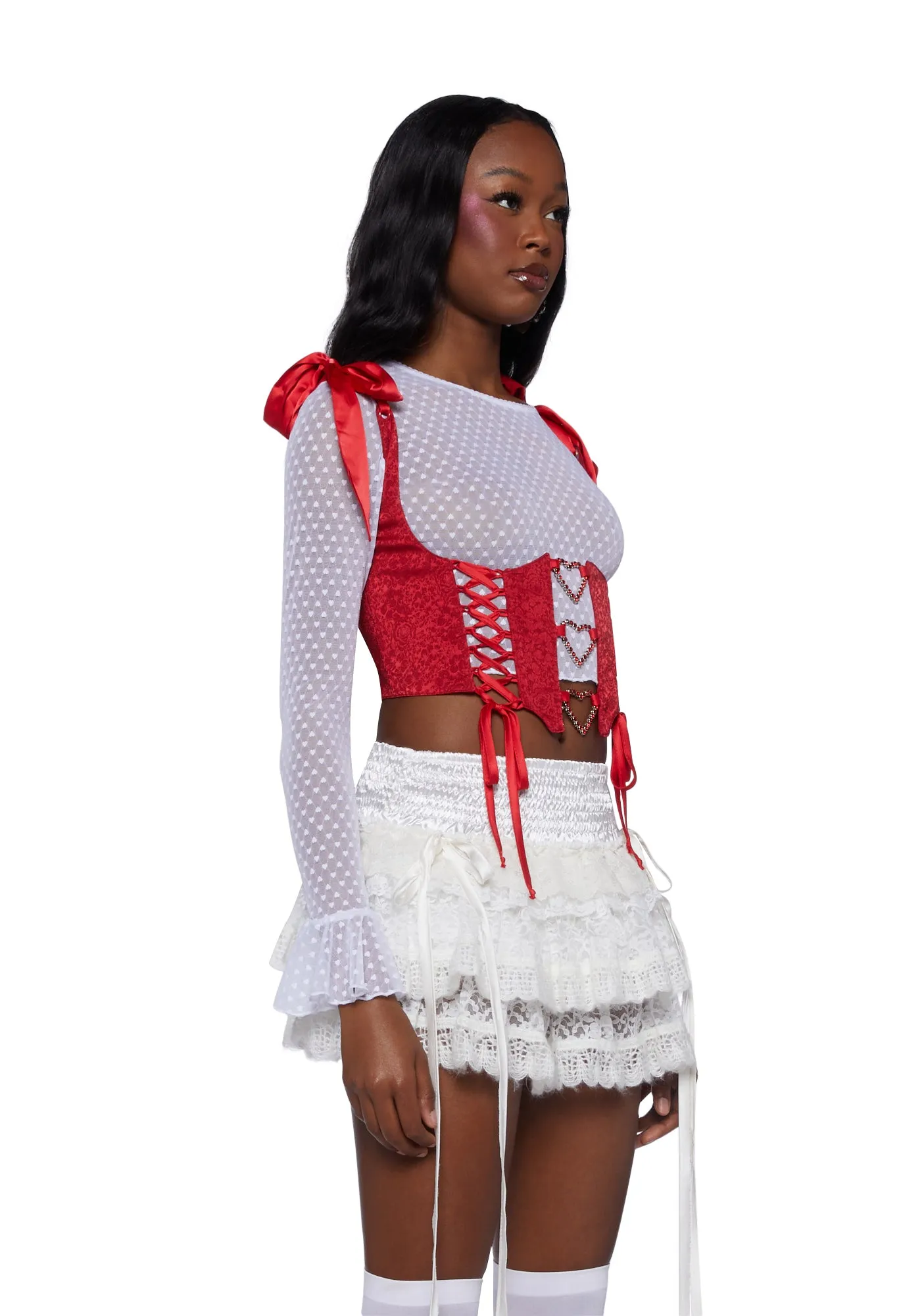 Love Affair Underbust Corset - Red sold by Dolls Kill product image thumbnail 3
