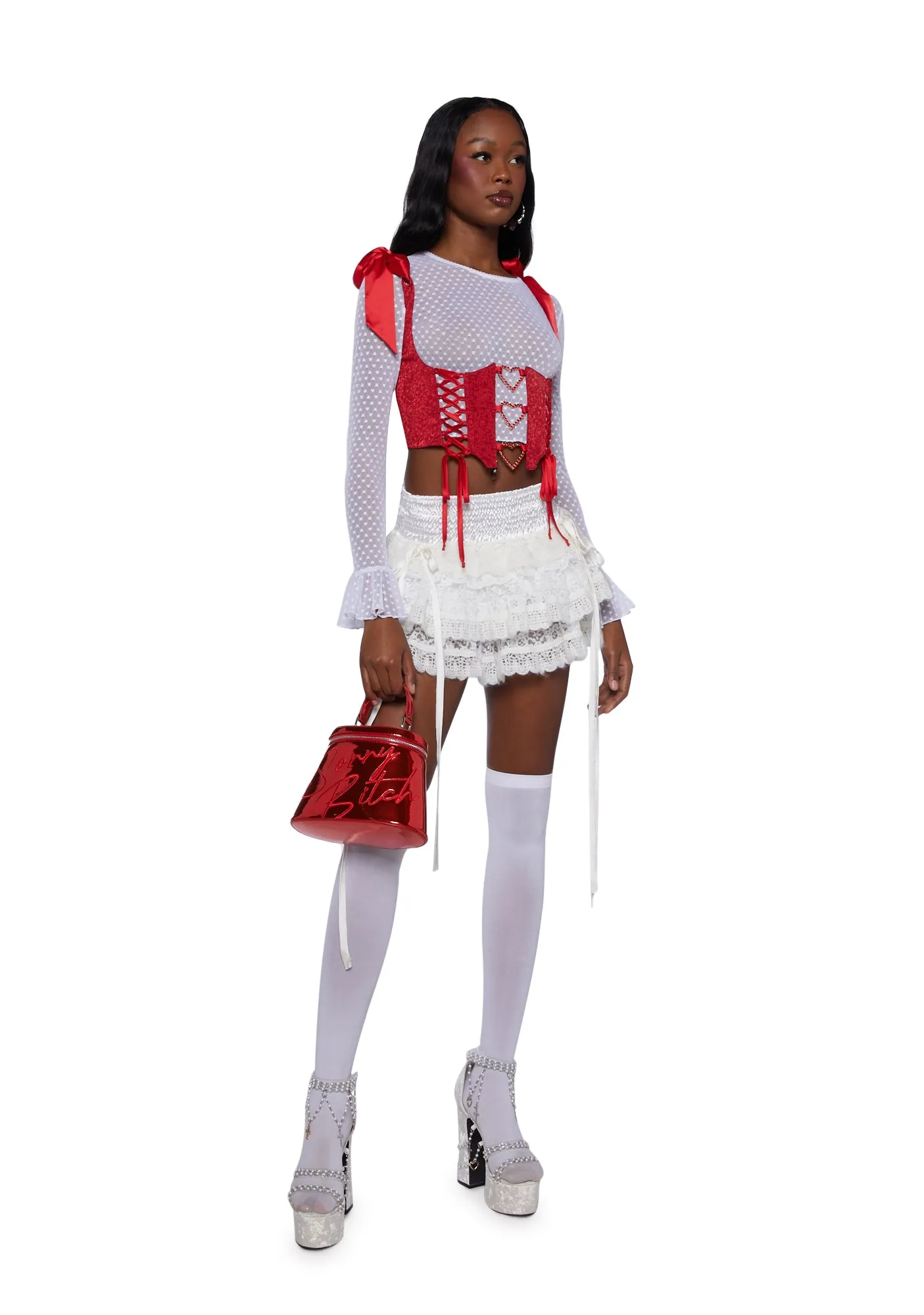 Love Affair Underbust Corset - Red sold by Dolls Kill product image thumbnail 2