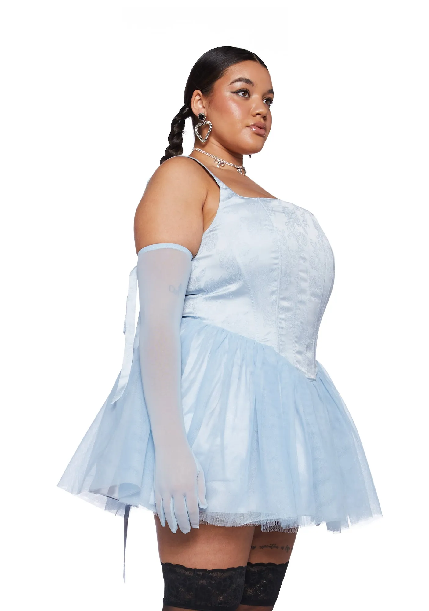 Plus Enchanted Winter Mini Dress With Gloves sold by Dolls Kill product image thumbnail 3