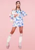 Perfect Poise Floral Off Shoulder Romper sold by Dolls Kill