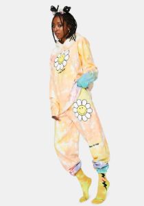 Take It Easy Tie Dye Sweatpants sold by Dolls Kill