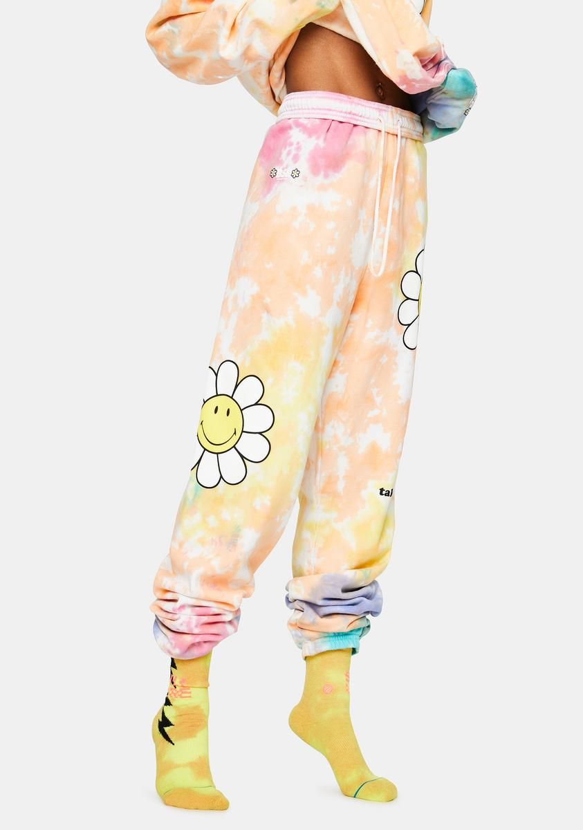 Take It Easy Tie Dye Sweatpants sold by Dolls Kill