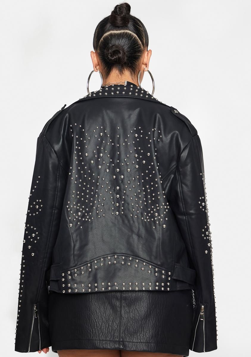 Plus Bella Vita Cropped Studded Moto Jacket sold by Dolls Kill product image thumbnail 4