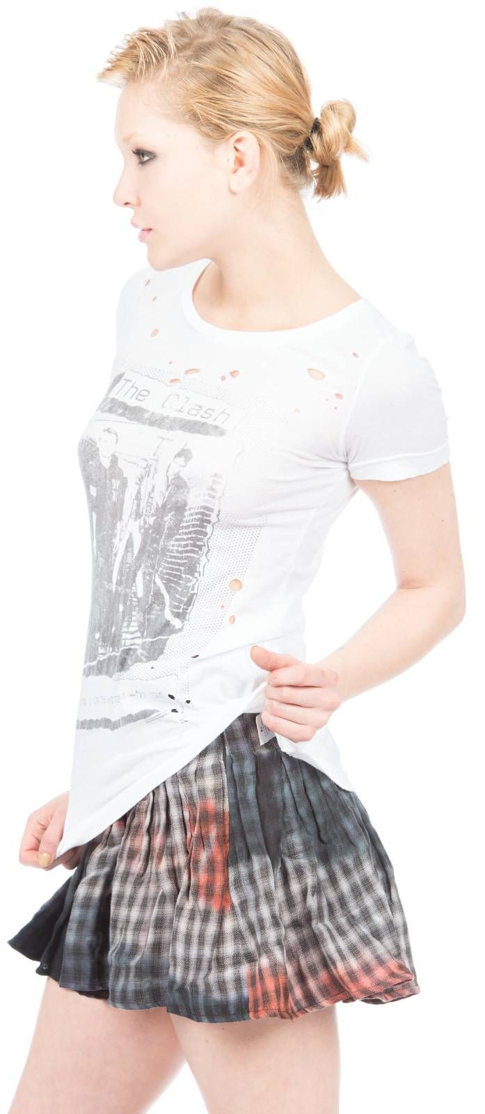 The Clash White Riot Destroyed Slouchy Tee sold by Dolls Kill product image thumbnail 3