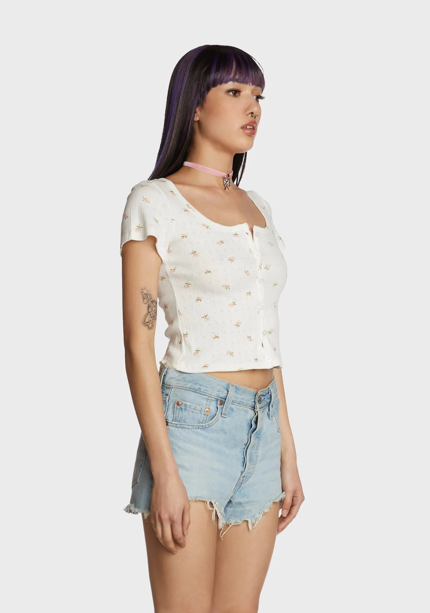 Texting Back Crop Top sold by Dolls Kill product image thumbnail 4