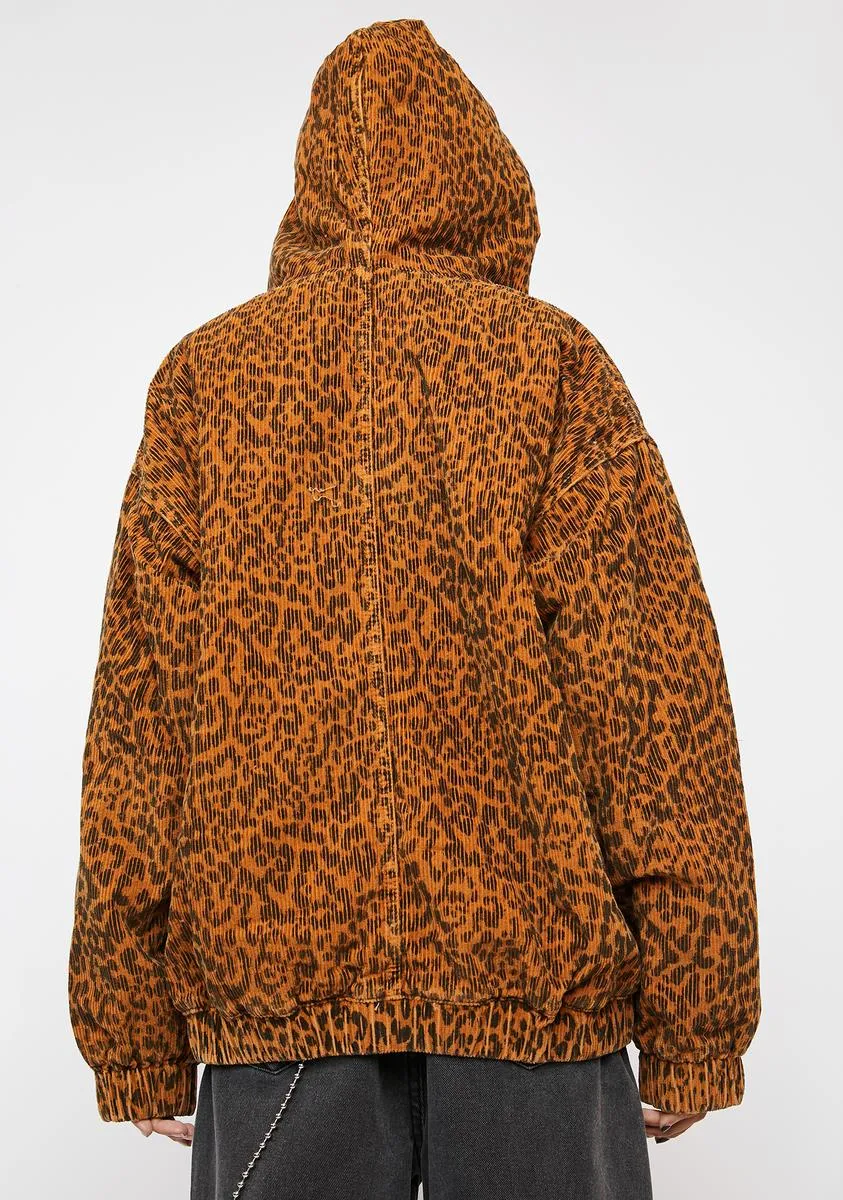 Leopard Print Cord Skater Jacket sold by Dolls Kill product image thumbnail 4