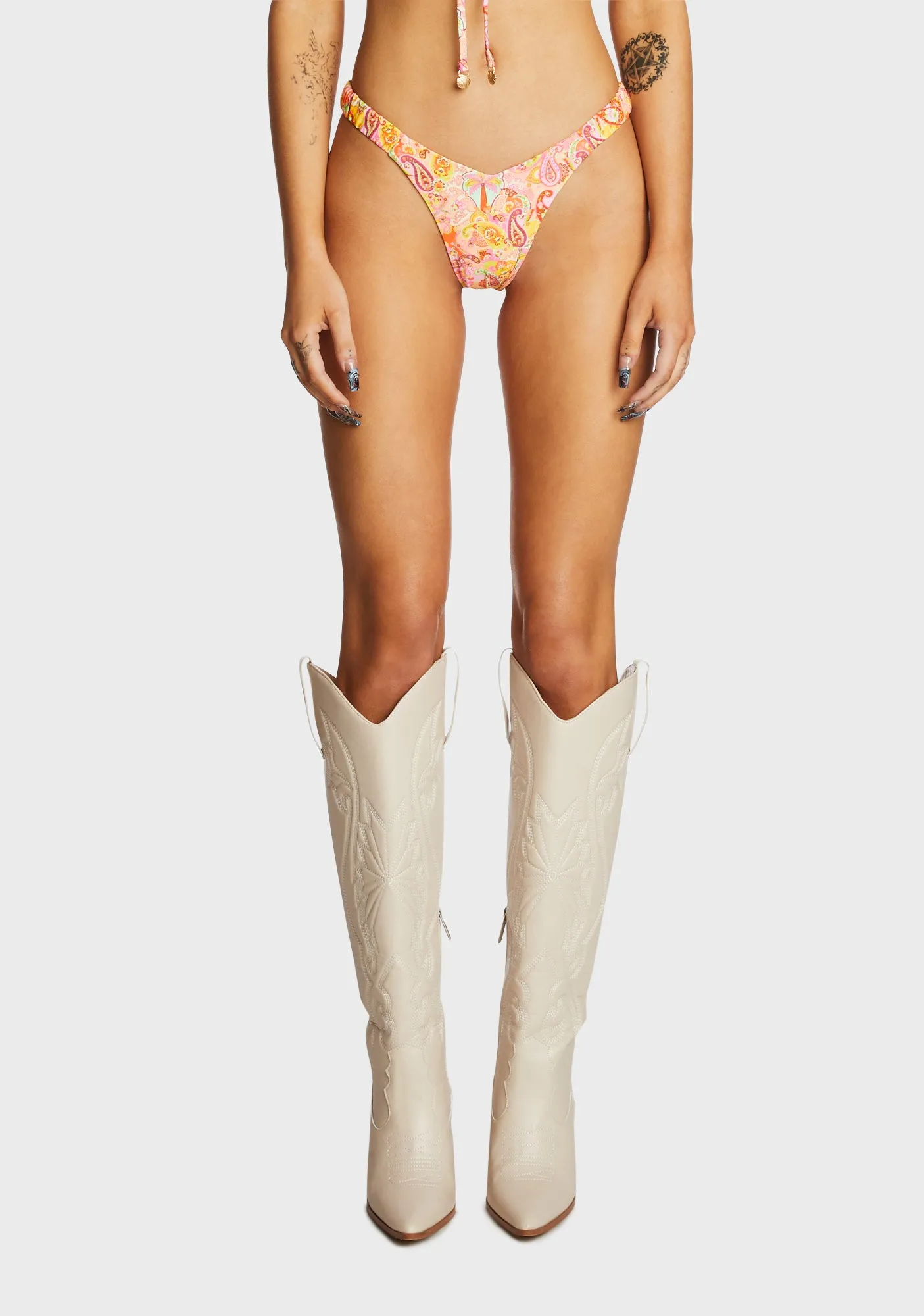 Retro Y Thong Bikini Bottom - Bahama Rama sold by Dolls Kill