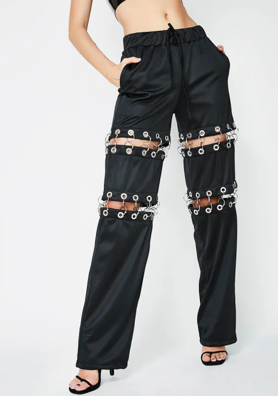 Don't You Worry Pierced Sweatpants sold by Dolls Kill