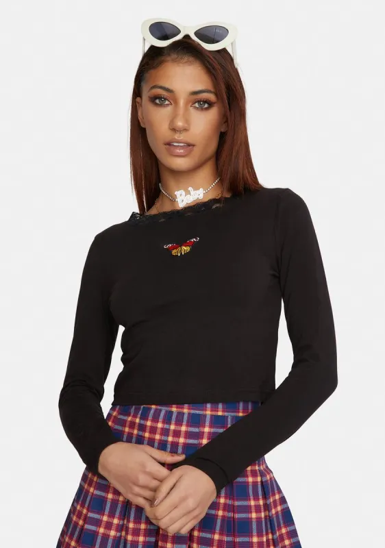 Butterfly Crop Top sold by Dolls Kill
