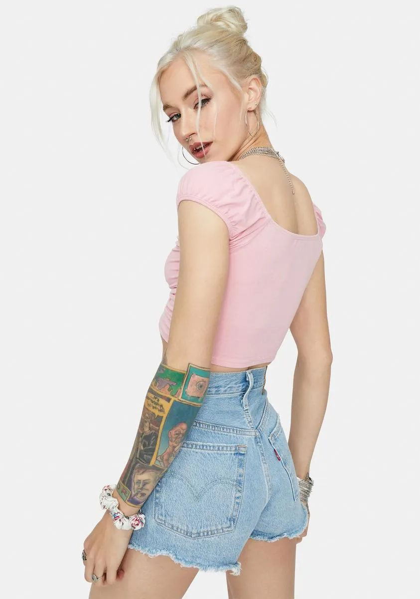 High And Dry Ruched V-Neck Crop Top sold by Dolls Kill product image thumbnail 4