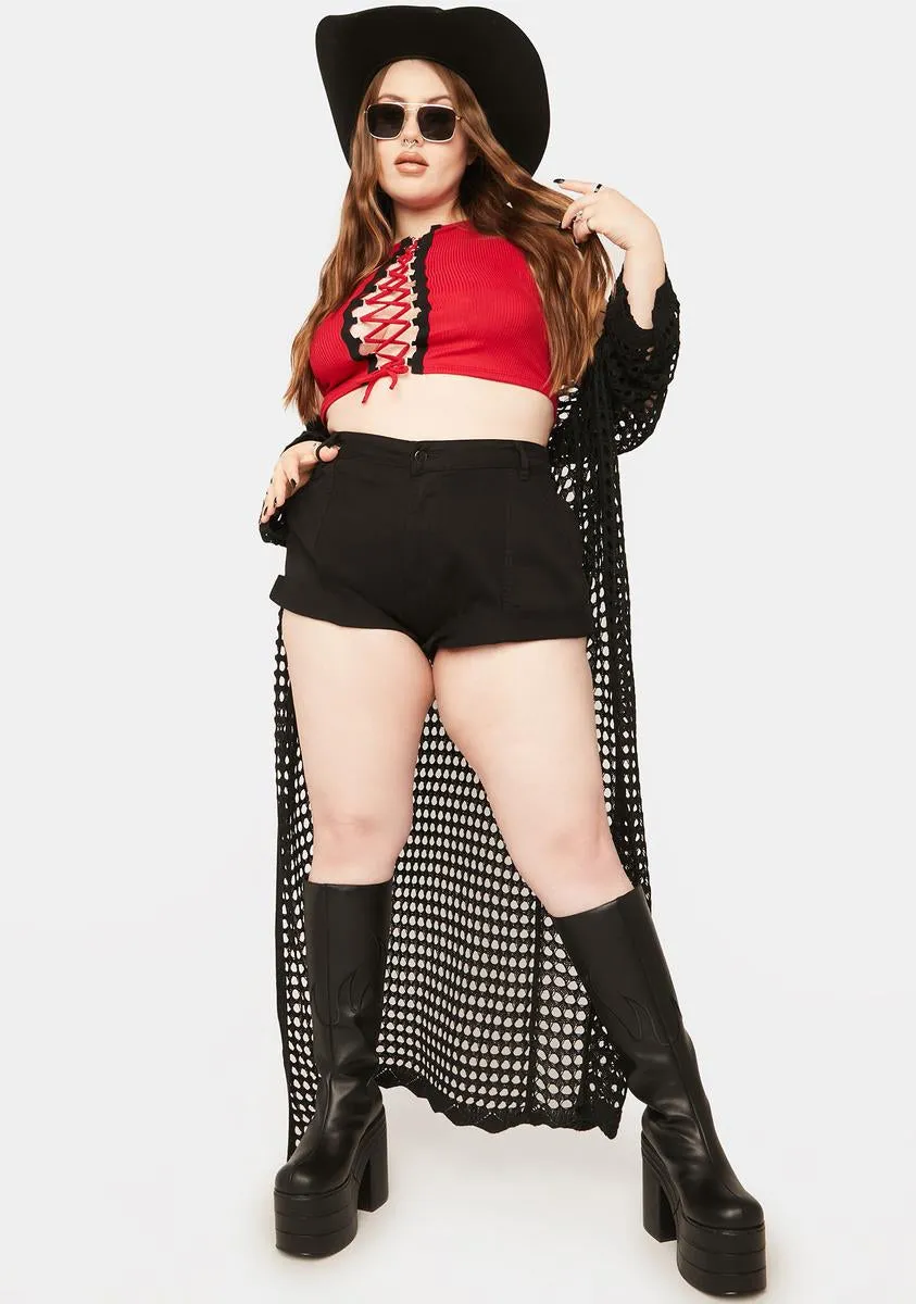 Plus Don't Wait Lace Up Tank sold by Dolls Kill product image thumbnail 3