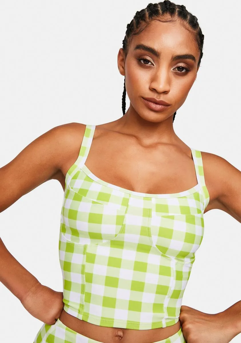 Gingham Bustier Top sold by Dolls Kill