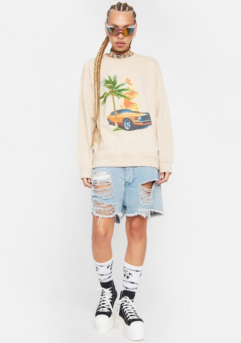 Retro Graphic Crewneck Sweater sold by Dolls Kill product image thumbnail 3