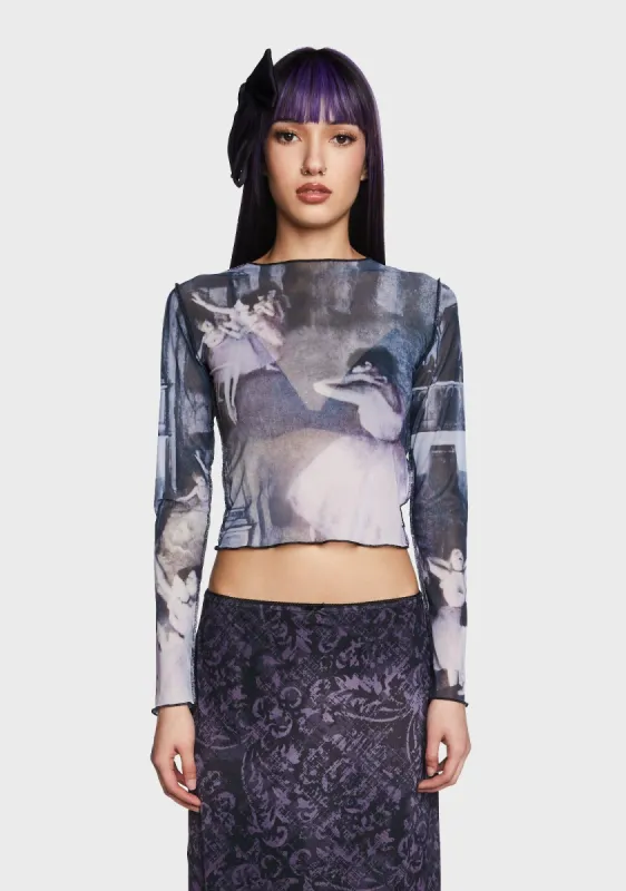 Midnight Dancing Mesh Top sold by Dolls Kill