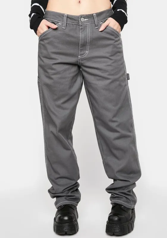 Smoke Gray Carpenter Pants sold by Dolls Kill