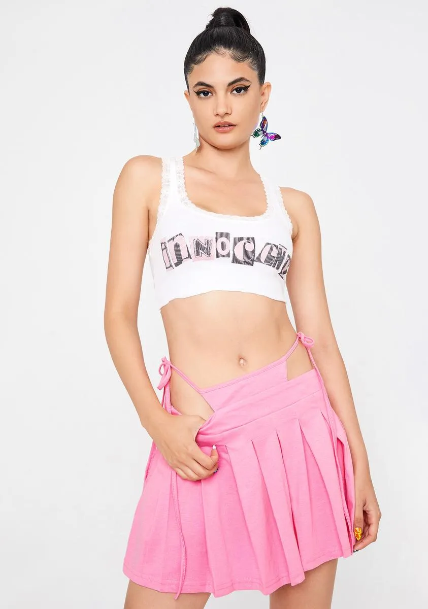 Bubblegum Iconic Calling String Mini Skirt sold by Dolls Kill