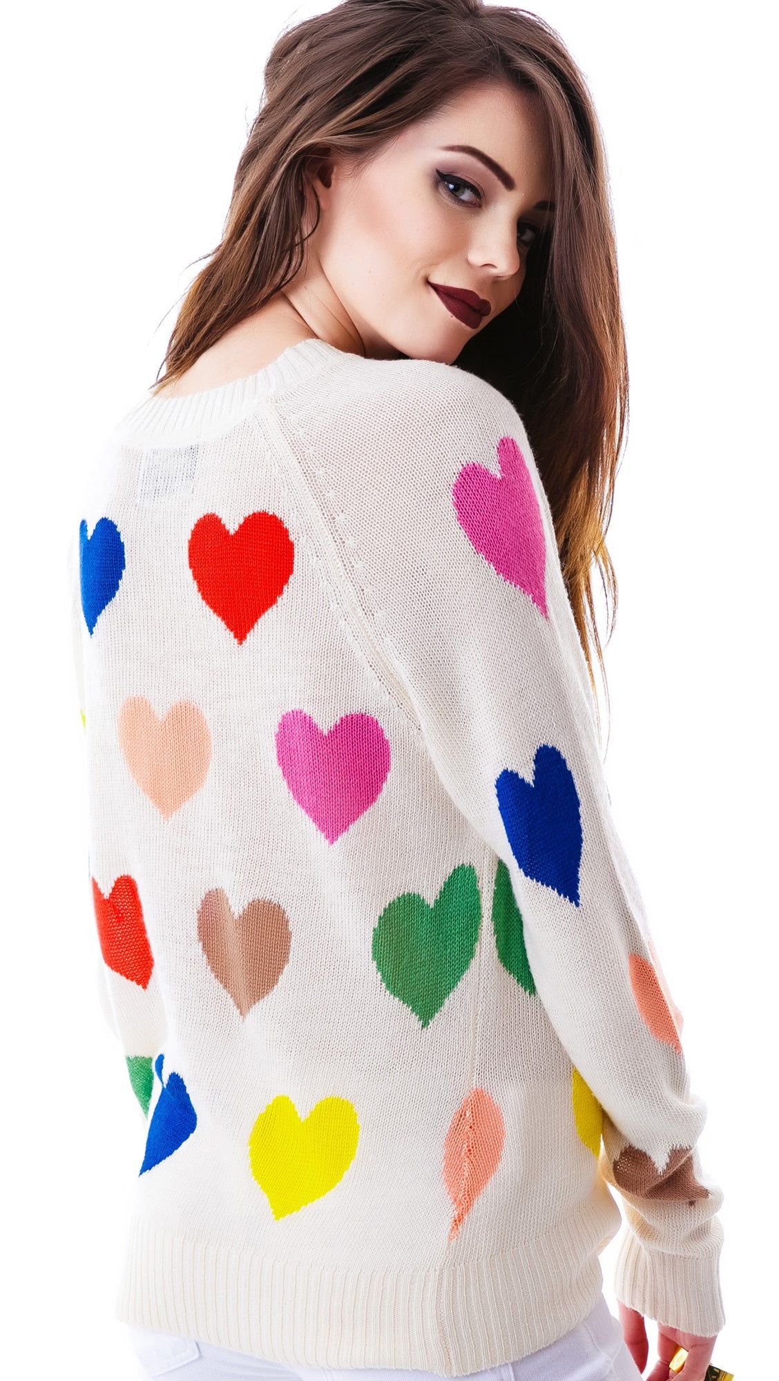 Mod Pop Hearts 70's Sweater sold by Dolls Kill