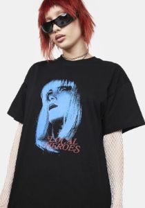 Night Angel Oversized Graphic Tee sold by Dolls Kill