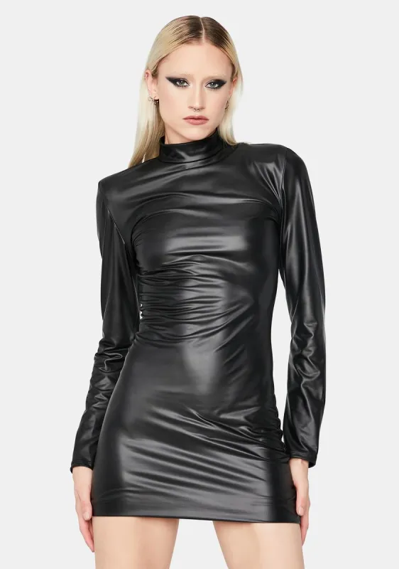 Your Intentions Vinyl Mini Dress sold by Dolls Kill