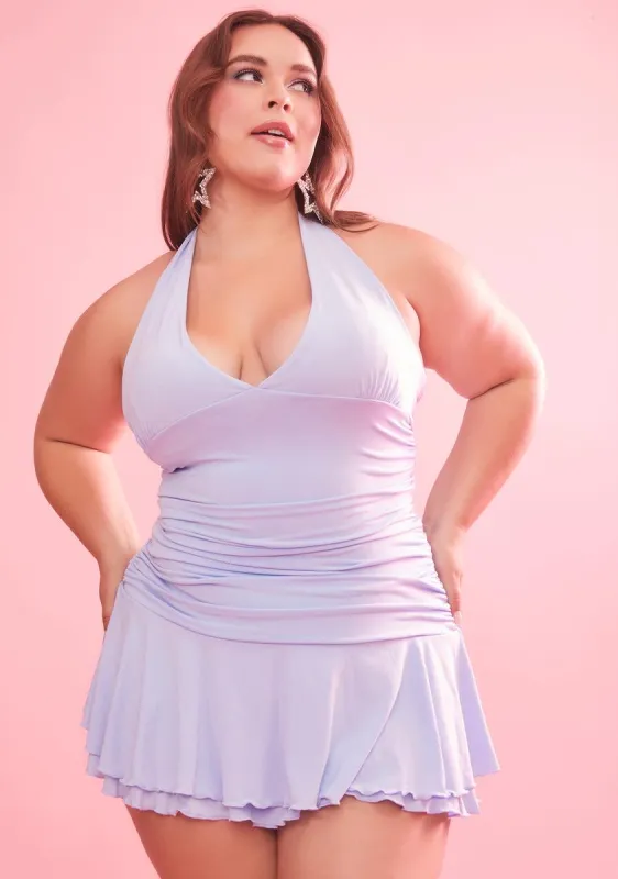It's Just A Lifestyle Ruched Halter Dress sold by Dolls Kill