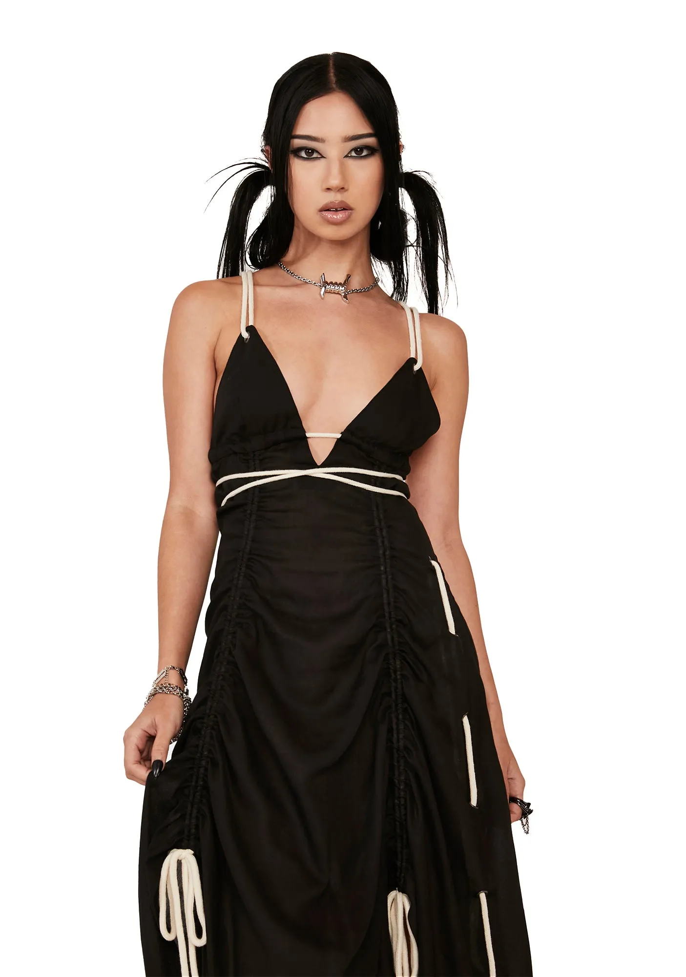 Distortion Rope Lace-Up Midi Dress sold by Dolls Kill product image thumbnail 4