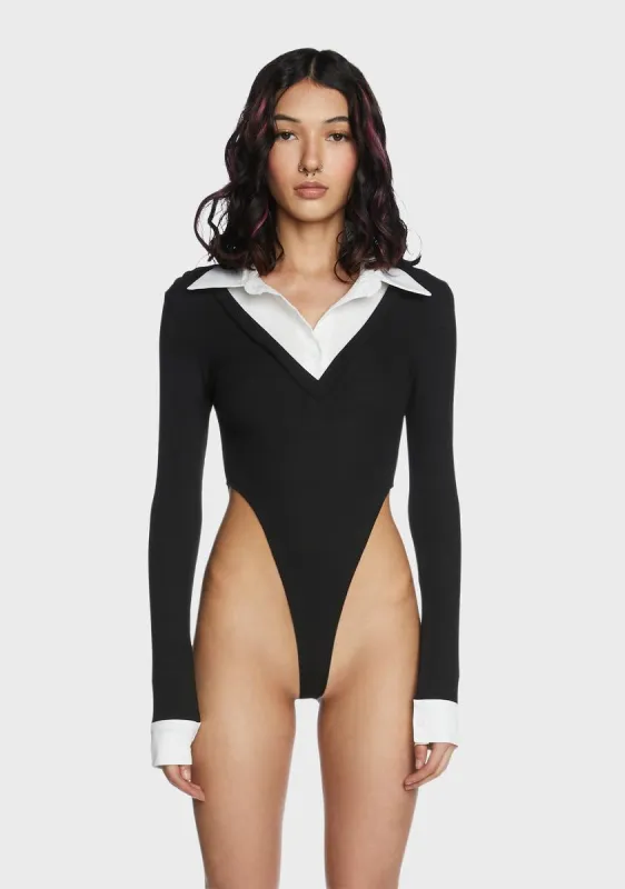 Top Office Cut Out Bodysuit sold by Dolls Kill