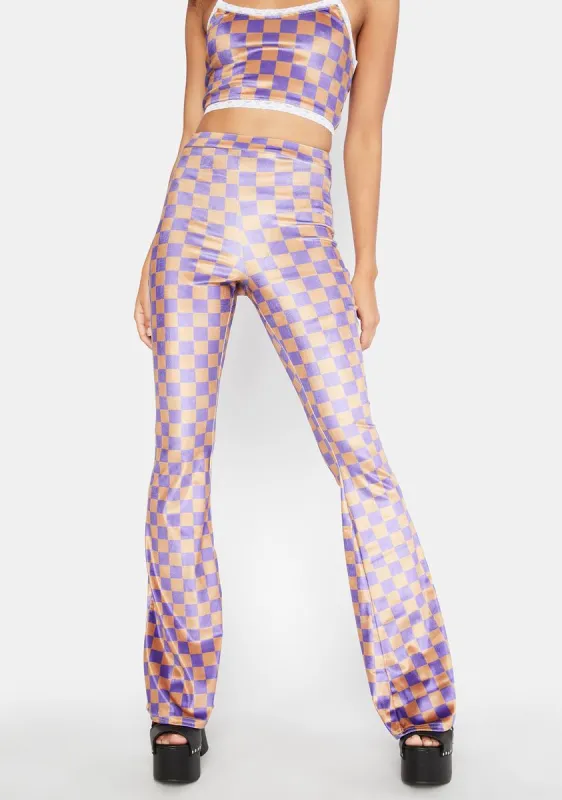 Checkerboard Fit And Flare Pants sold by Dolls Kill