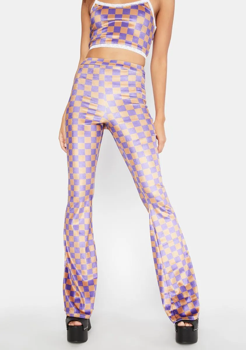 Checkerboard Fit And Flare Pants sold by Dolls Kill