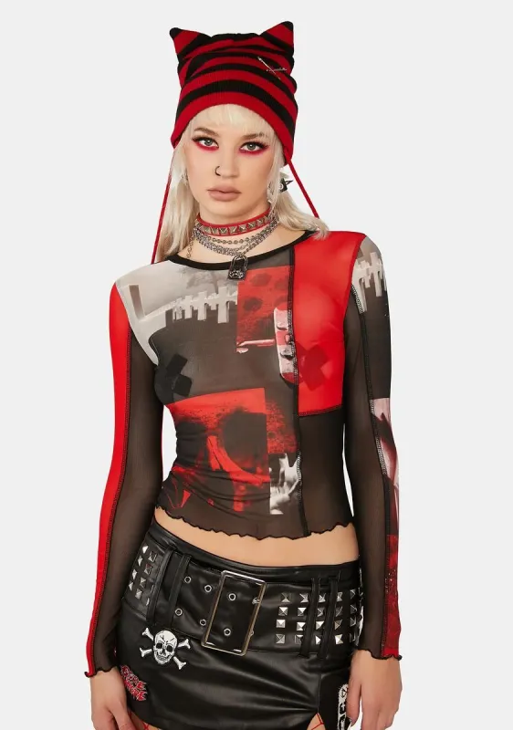 Crawls And Horrors Graphic Mesh Top sold by Dolls Kill