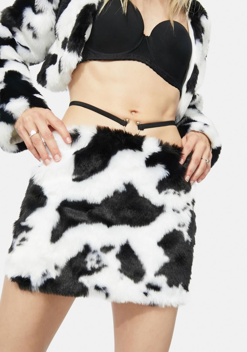 Round Up Cow Print Mini Skirt sold by Dolls Kill