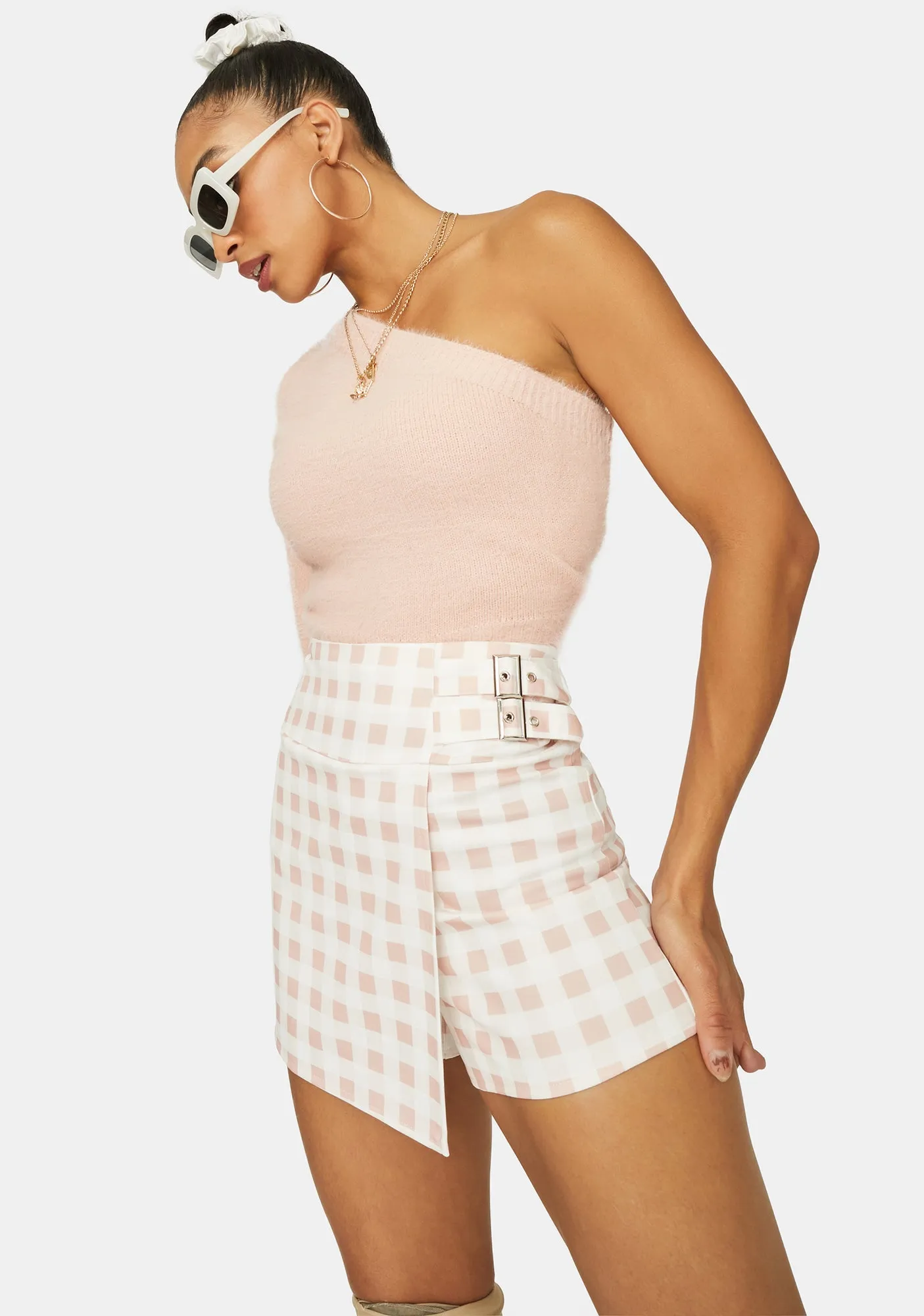 Oh My Darlin' Gingham Buckle Skort sold by Dolls Kill product image thumbnail 2