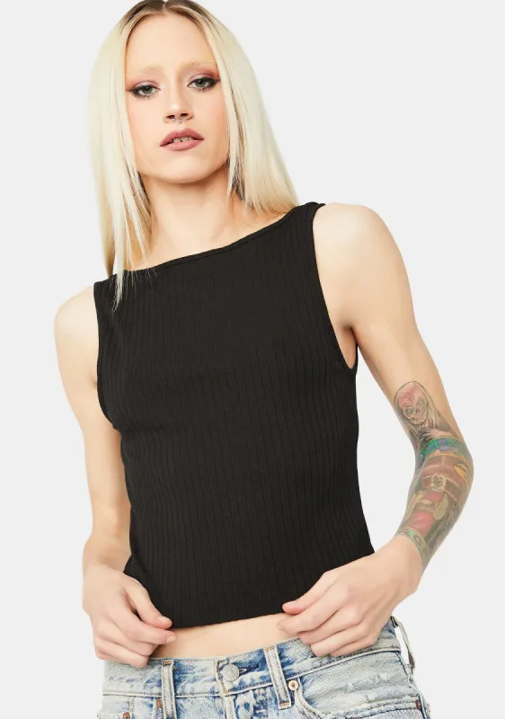 Simple Desires Scoop Ribbed Crop Tank sold by Dolls Kill